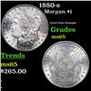 Image 1 : 1880-s Morgan Dollar $1 Grades GEM Unc