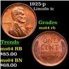 Image 1 : 1925-p Lincoln Cent 1c Grades Choice Unc RB