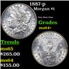 Image 1 : 1887-p Morgan Dollar $1 Grades Choice+ Unc