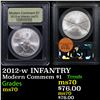 Image 1 : 2012-w INFANTRY Modern Commem Dollar $1 Graded ms70, Perfection By USCG