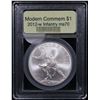 Image 2 : 2012-w INFANTRY Modern Commem Dollar $1 Graded ms70, Perfection By USCG