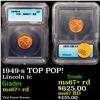 Image 1 : 1949-s Lincoln Cent TOP POP! 1c Graded ms67+ rd By ICG