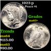 Image 1 : 1923-p Peace Dollar $1 Grades Select+ Unc