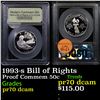 Image 1 : Proof 1993-s Bill of Rights Modern Commem Half Dollar 50c Graded GEM++ Proof Deep Cameo By USCG