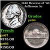 Image 1 : Proof 1940 Reverse of '40 Jefferson Nickel 5c Grades GEM++ Proof