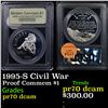 Image 1 : Proof 1995-S Civil War Modern Commem Dollar $1 Graded GEM++ Proof Deep Cameo By USCG
