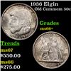 Image 1 : 1936 Elgin Old Commem Half Dollar 50c Grades GEM++ Unc