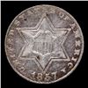 Image 2 : 1857 Three Cent Silver 3cs Grades Select AU