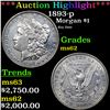 Image 1 : ***Auction Highlight*** 1893-p Morgan Dollar $1 Graded Select Unc By USCG (fc)