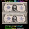 Image 1 : ***Auction Highlight*** 2x Consecutive Serial Numbers 1923 $1 large size Blue Seal Silver Certificat