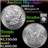 Image 1 : ***Auction Highlight*** 1890-cc Morgan Dollar $1 Graded Select+ Unc By USCG (fc)