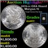 Image 1 : ***Auction Highlight*** 1878-cc Morgan Dollar GSA Hoard $1 Grades Select+ Unc (fc)