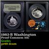 Image 1 : Proof 1982-S Washington Modern Commem Half Dollar 50c Graded GEM++ Proof Deep Cameo By USCG