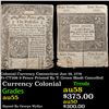 Image 1 : Colonial Currency Connecticut Jun 19, 1776 Fr-CT206 9 pence Printed By T. Green Slash Cancelled Gra