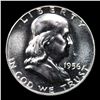 Image 2 : Proof 1956 Type 2 Franklin Half Dollar 50c Grades GEM++ Proof