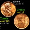 Image 1 : 1958-d Lincoln Cent 1c Grades GEM++ Unc RD