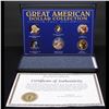 Image 1 : Great American Dollar Collection in Full Color! - 6 Coin Set in Case w/ COA