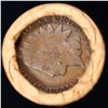Image 3 : Mixed small cents 1c orig shotgun roll, 1918-d Wheat Cent, 1896 Indian Cent other end, brinks Wrappe