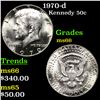 Image 1 : 1970-d Kennedy Half Dollar 50c Grades GEM+ Unc