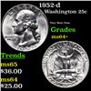 Image 1 : 1952-d Washington Quarter 25c Grades Choice+ Unc