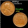 Image 1 : 1920-p Lincoln Cent 1c Grades xf
