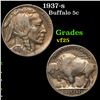 Image 1 : 1937-s Buffalo Nickel 5c Grades vf+