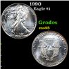 Image 1 : 1990 Silver Eagle Dollar $1 Grades GEM+++ Unc