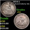 1854-o Seated Half Dollar 50c Grades vf++