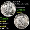 Image 1 : 1945-d Walking Liberty Half Dollar 50c Grades GEM Unc