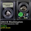 Image 1 : Proof 1982-S Washington Modern Commem Half Dollar 50c Graded GEM++ Proof Deep Cameo By USCG