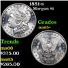 Image 1 : 1881-s Morgan Dollar $1 Grades GEM+ Unc