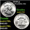 Image 1 : 1948-p Franklin Half Dollar 50c Grades Choice Unc FBL