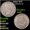 Image 1 : 1883 N/C Liberty Nickel 5c Grades Select Unc