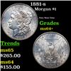 Image 1 : 1881-s Morgan Dollar $1 Grades Choice+ Unc