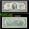 Image 1 : 1976 $2 Federal Reserve Note 1st Day of Issue, with Stamp Grades Gem CU