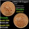 Image 1 : (1863) US Copper Civil War Token 1c Grades Select Unc BN