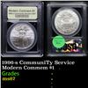 Image 1 : 1996-s CommuniTy Service Modern Commem Dollar $1 Graded GEM++ Unc By USCG