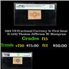 Image 1 : 1862 US Fractional Currency 5c First Issue fr-1230 Thomas Jefferson W/ Monigram Graded  f15 By PMG