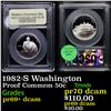 Image 1 : Proof 1982-S Washington Modern Commem Half Dollar 50c Graded GEM++ Proof Deep Cameo By USCG