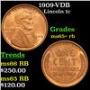 Image 1 : 1909-p vdb Lincoln Cent 1c Grades Gem+ Unc RB