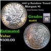 Image 1 : 1887-p Morgan Dollar Rainbow Toned $1 Graded ms64 By SEGS
