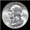 Image 2 : 1948-p Washington Quarter 25c Grades Choice+ Unc