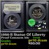 Image 1 : Proof 1986-S Statue Of Liberty Modern Commem Half Dollar 50c Graded GEM++ Proof Deep Cameo By USCG