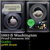 Image 1 : Proof 1982-S Washington Modern Commem Half Dollar 50c Graded GEM++ Proof Deep Cameo By USCG