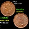 Image 1 : 1907 Indian Cent 1c Grades GEM Unc BN