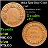 Image 1 : 1863 Not One Cent Civil War Token 1c Grades vf++