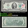 Image 1 : 1976 $2 Federal Reserve Note 1st Day of Issue, with Stamp Grades Gem CU