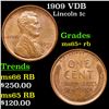 Image 1 : 1909 VDB Lincoln Cent 1c Grades Gem+ Unc RB
