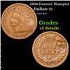 Image 1 : 1906 Indian Cent Counter Stamped 1c Grades vf details