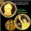 Image 1 : Proof 2010-s JAMES BUCHANAN Presidential Dollar $1 Grades GEM++ Proof Deep Cameo